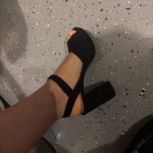 Prada Black Platform Sandals